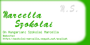 marcella szokolai business card